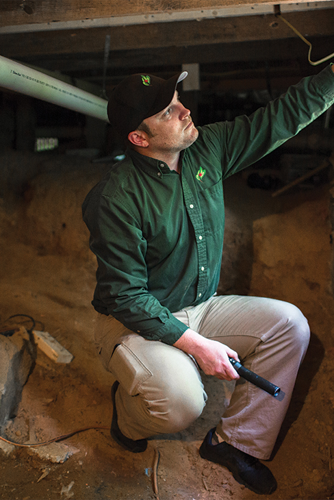 Inspecting Crawlspace